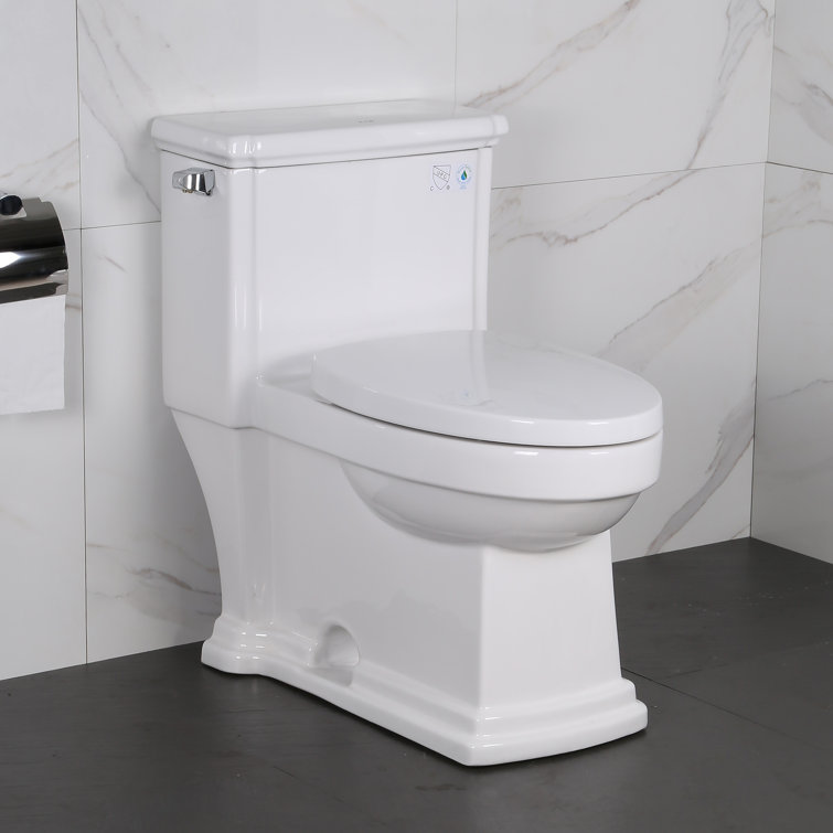 KDK HOME Elongated DualFlush Round OnePiece Toilet with Soft Closing